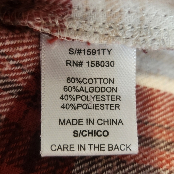 Love Tree Burgundy and White Plaid Button-Down Flannel - Picture 4 of 5
